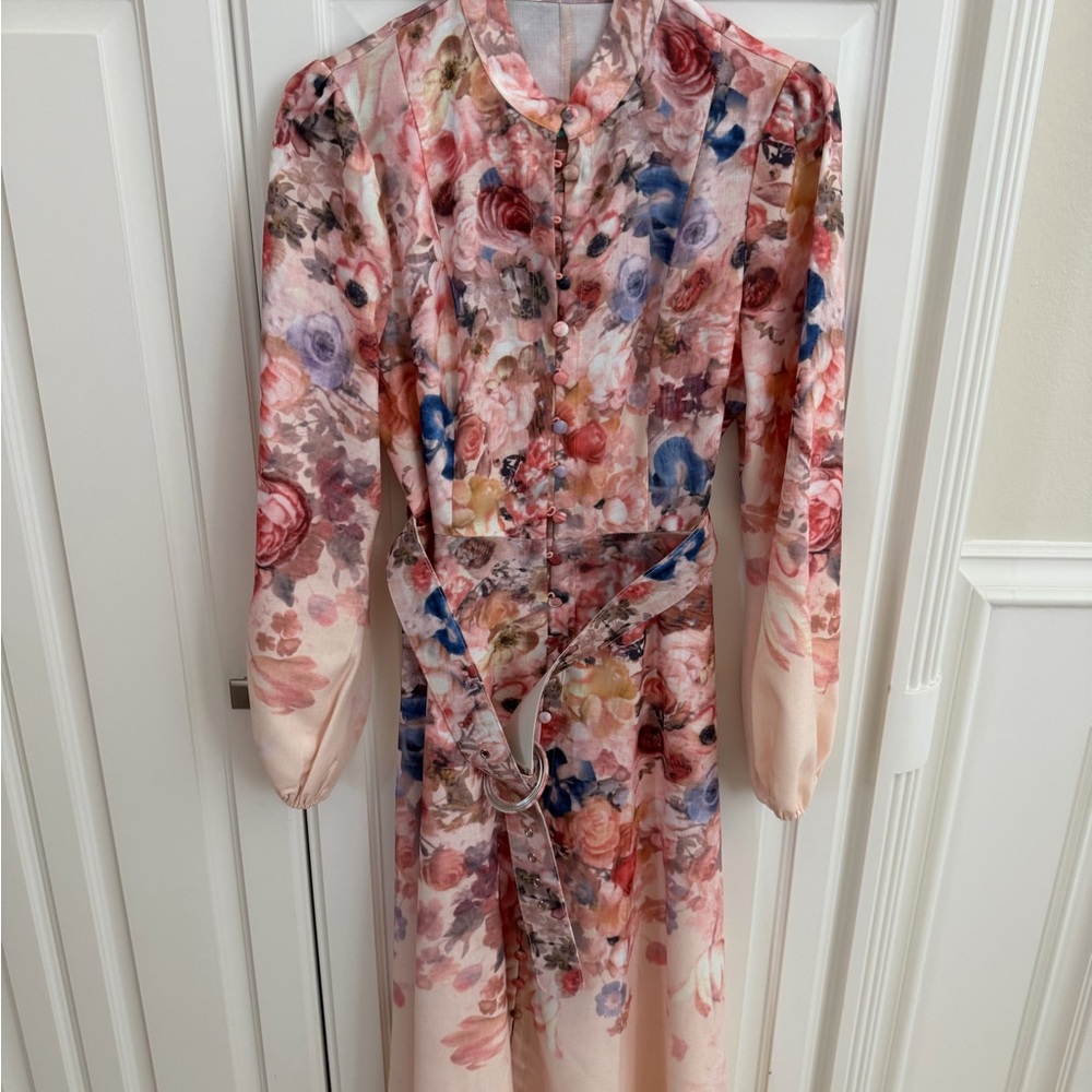 Commense Multicolor Floral Long Sleeve Dress